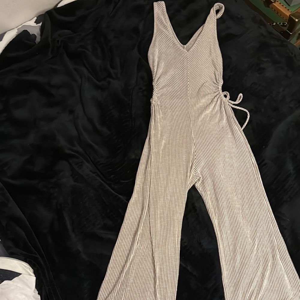 Striped Beige Jumpsuit